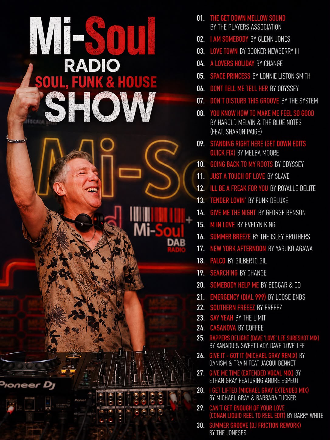 Soul, Funk & House Show tracklist &mdash; 31 Aug 26